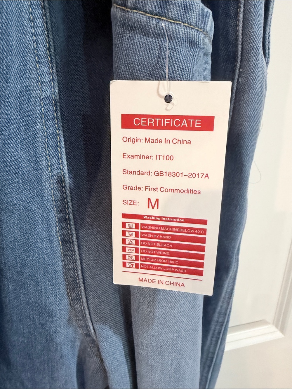 Women’s Light Wash Denim Barrel Overalls - Picture 6 of 7